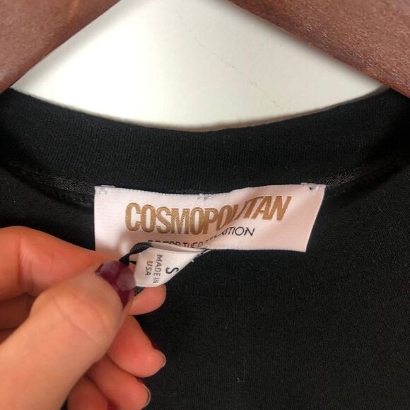 NWT Cosmopolitan Lisa Black Sheer Back Tee - Picture 3 of 6